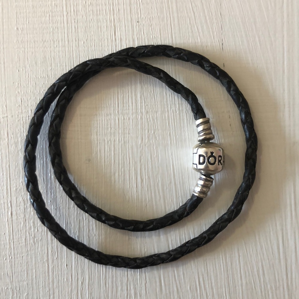 Wrap around leather pandora charm bracelet